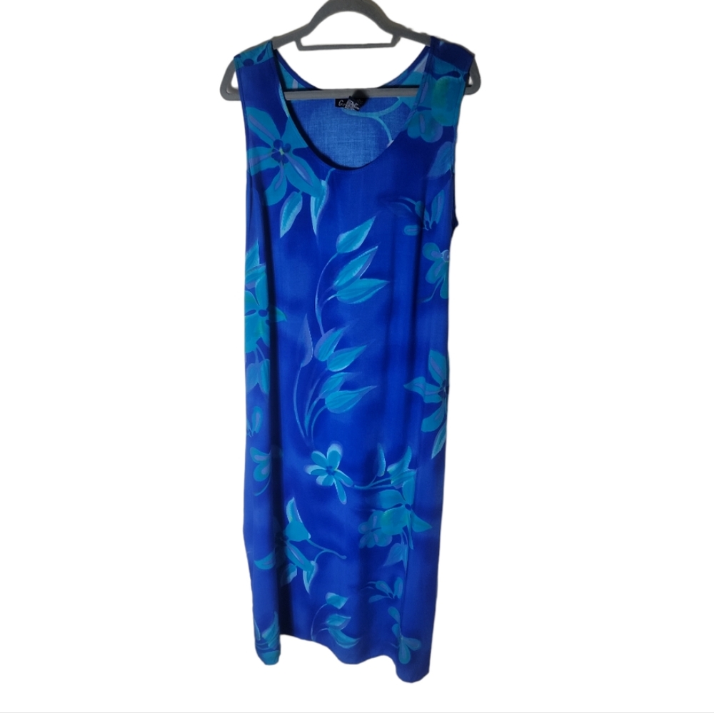 Gabrielle plus size sleeveless floral print scoop neck maxi dress size 2X